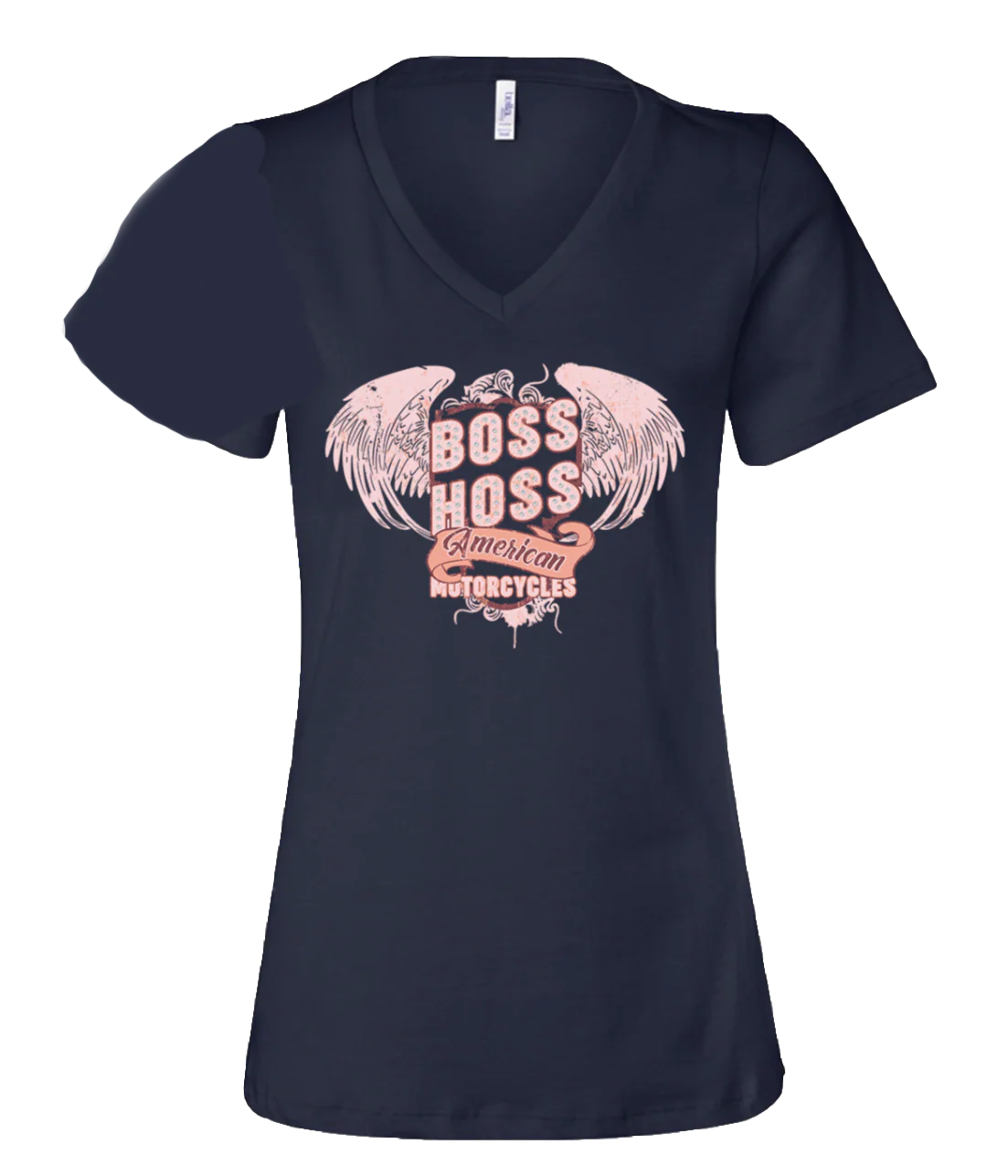 Boss Hoss Ladies Angel Wing V-Neck T-shirt - Image 4