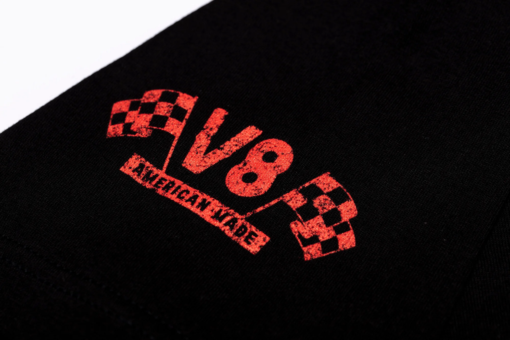 Black Checkered Flag Flaming Finish Tee Shirt - Image 4