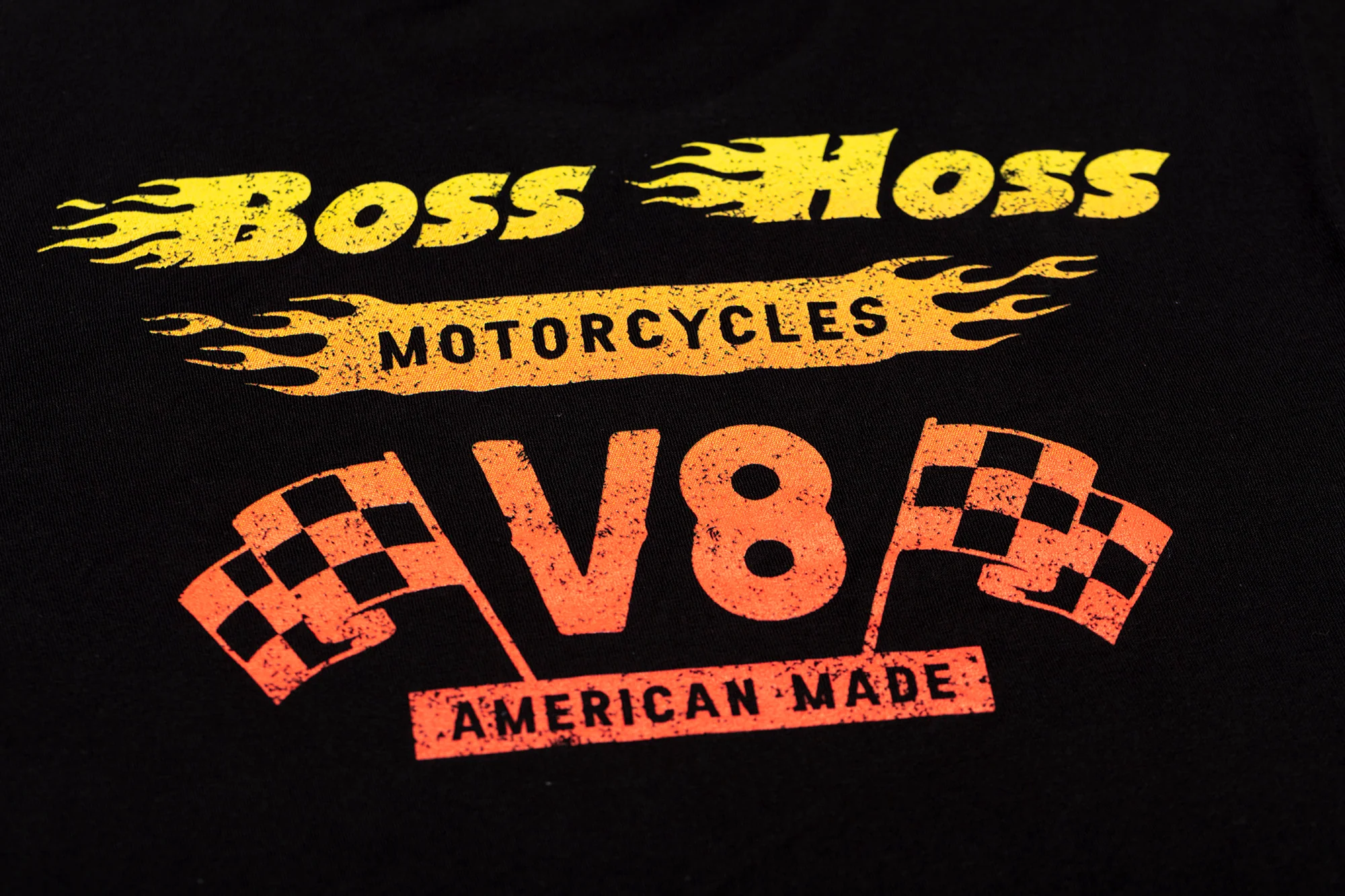 Black Checkered Flag Flaming Finish Tee Shirt - Image 5