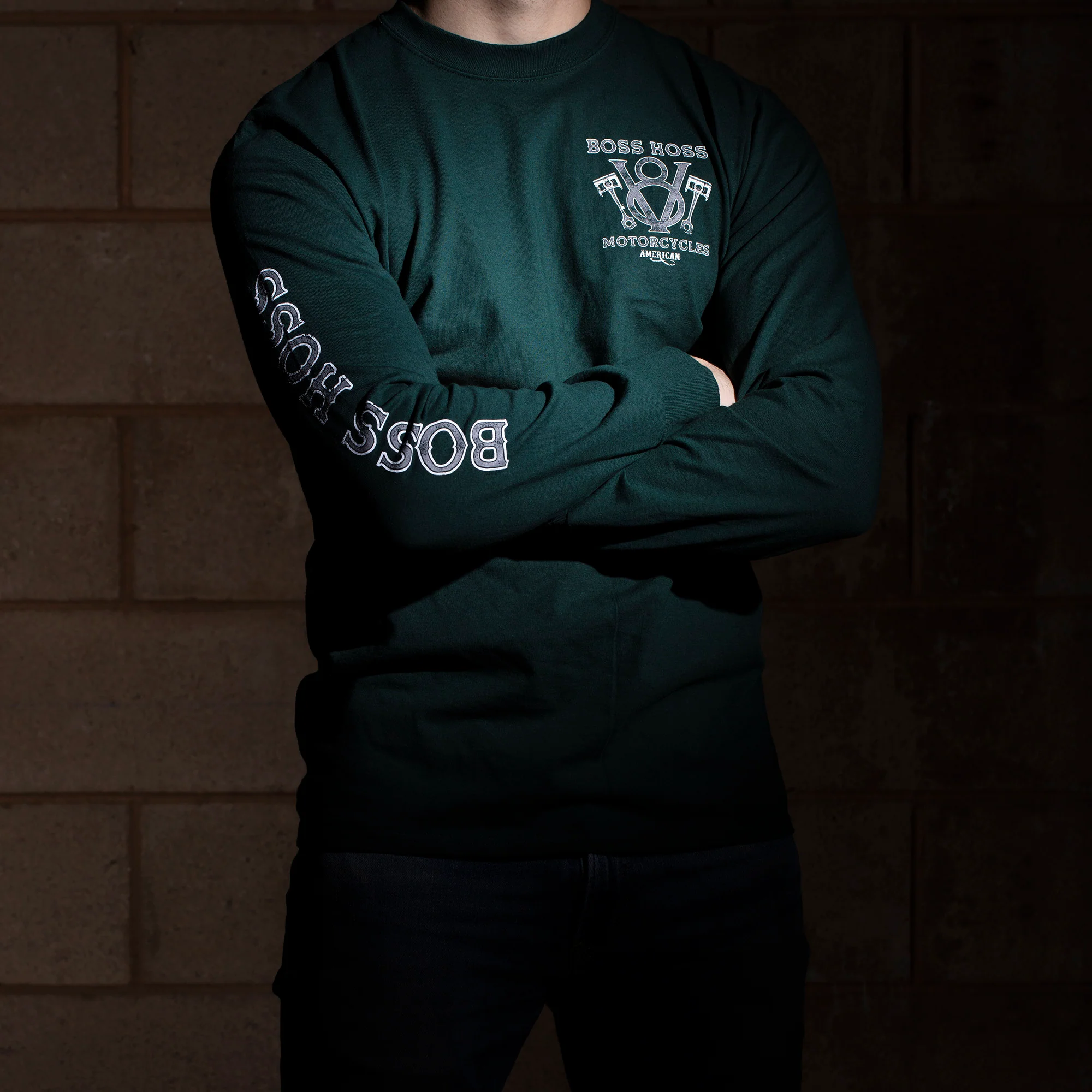 V8 Piston Power Long Sleeve Tee Forest Green - Image 6