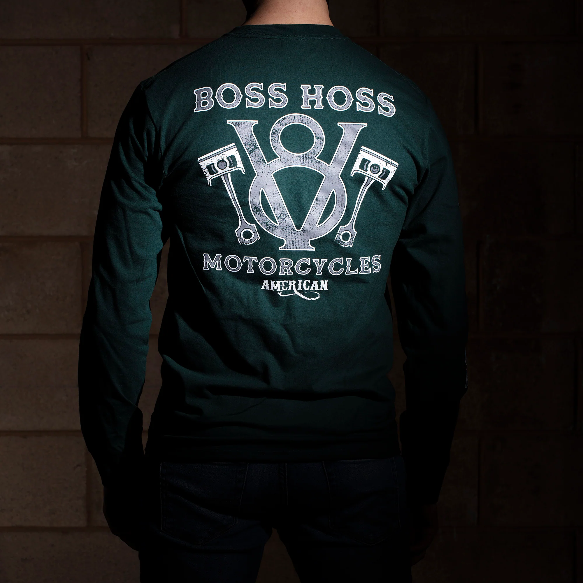 V8 Piston Power Long Sleeve Tee Forest Green - Image 7