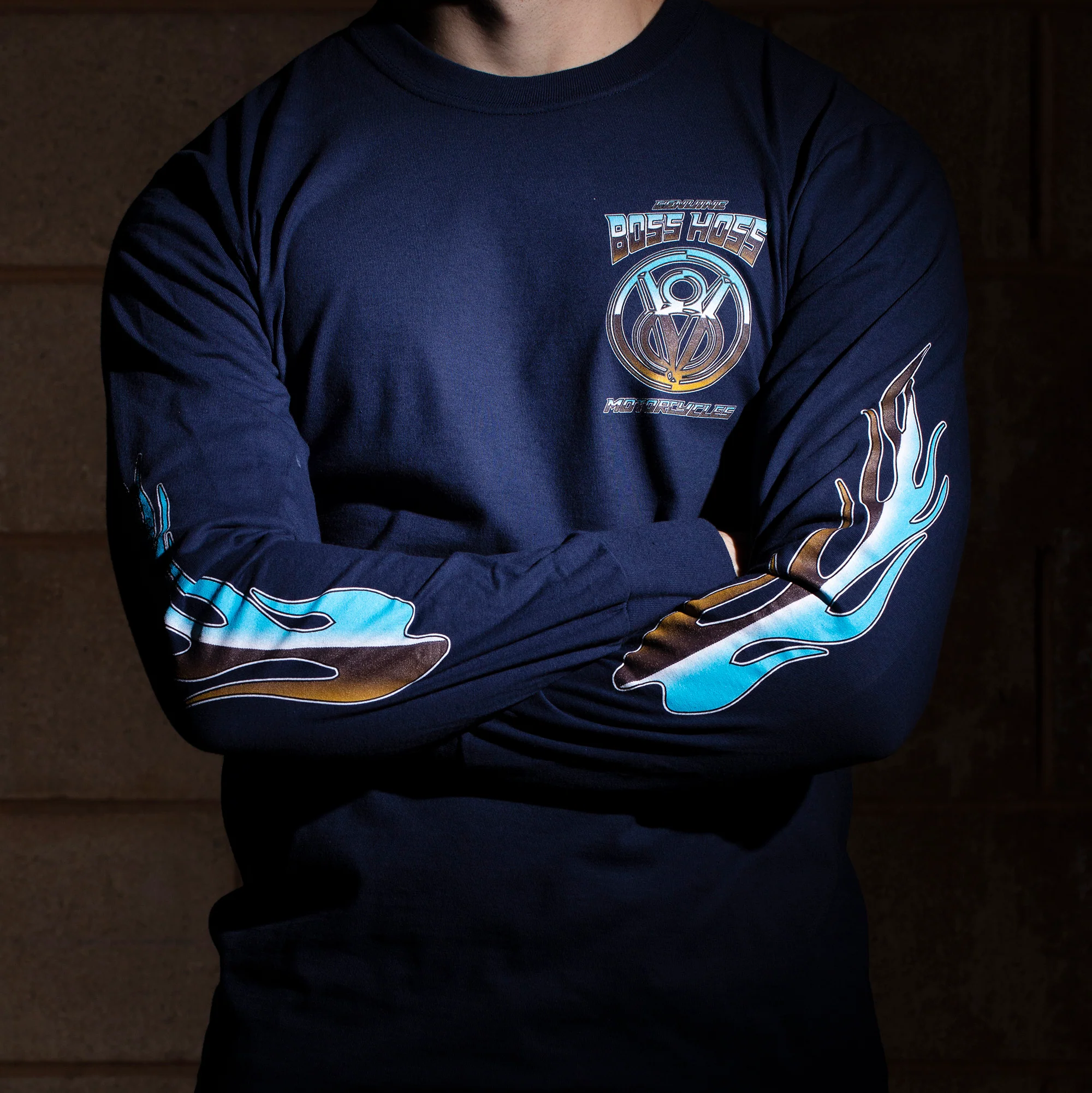 Crystal Blue Chrome Long Sleeve Tee - Image 8