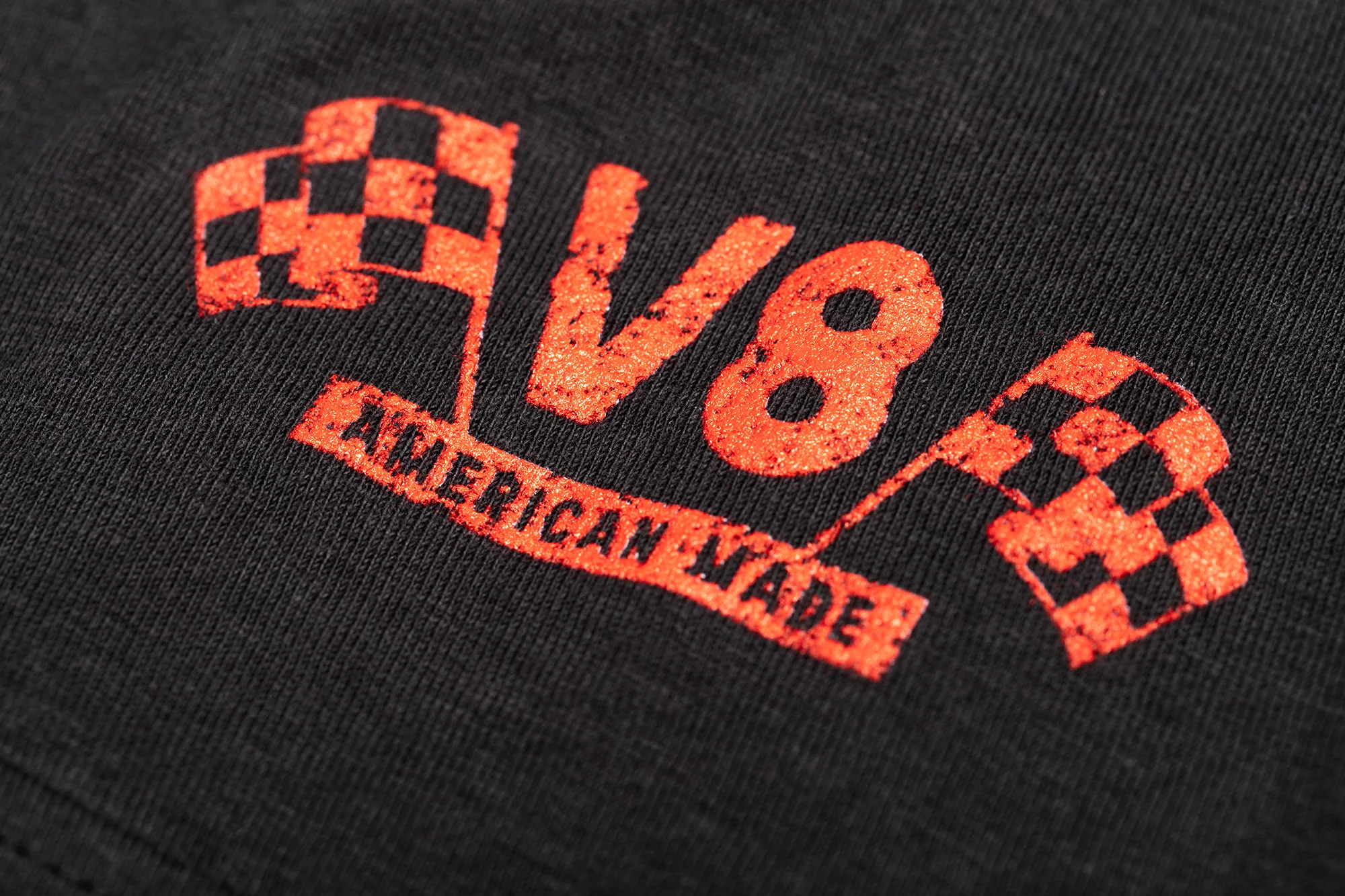Gray Checkered Flag Flaming Finish Tee Shirt - Image 3