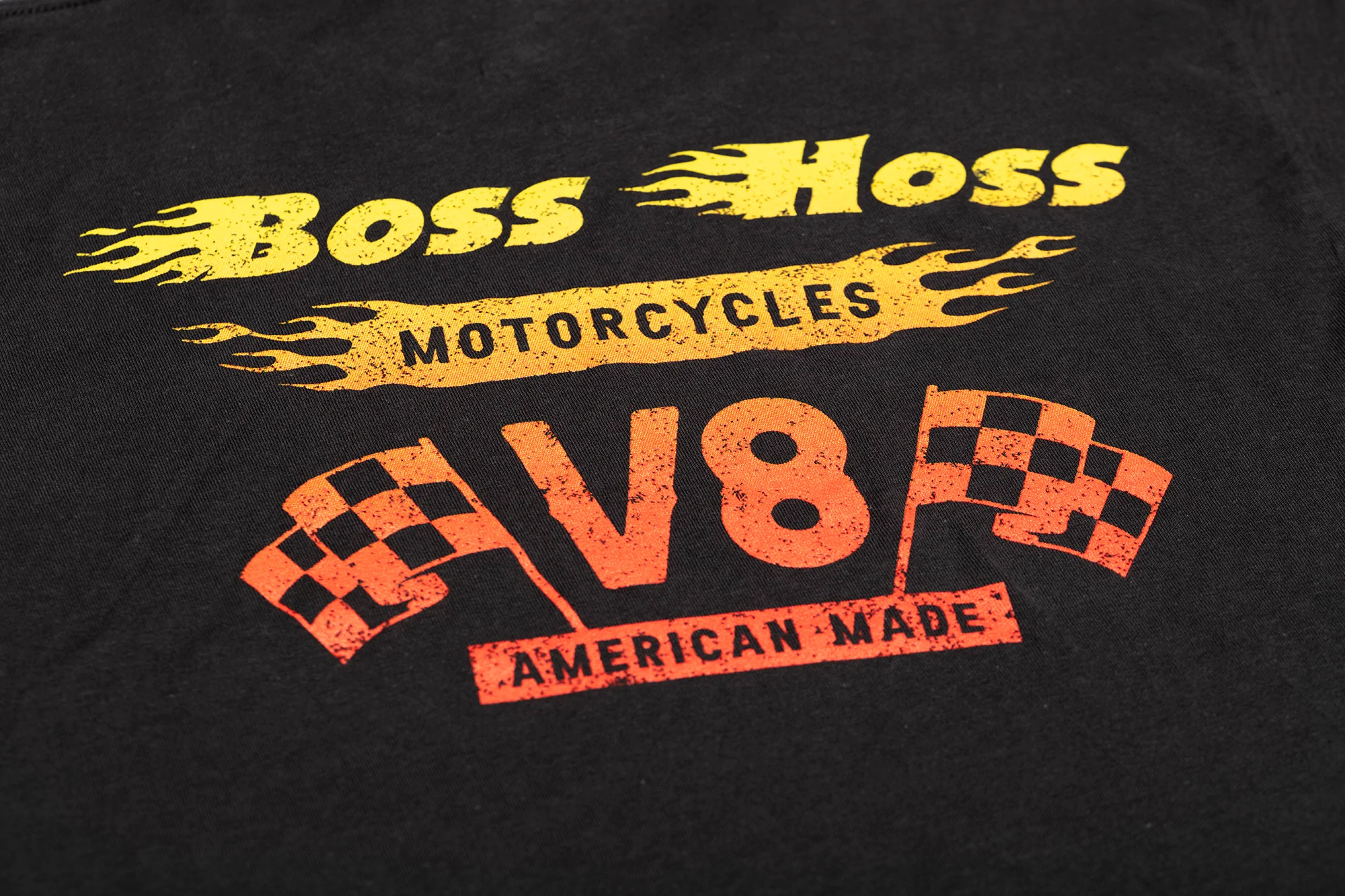 Gray Checkered Flag Flaming Finish Tee Shirt - Image 4