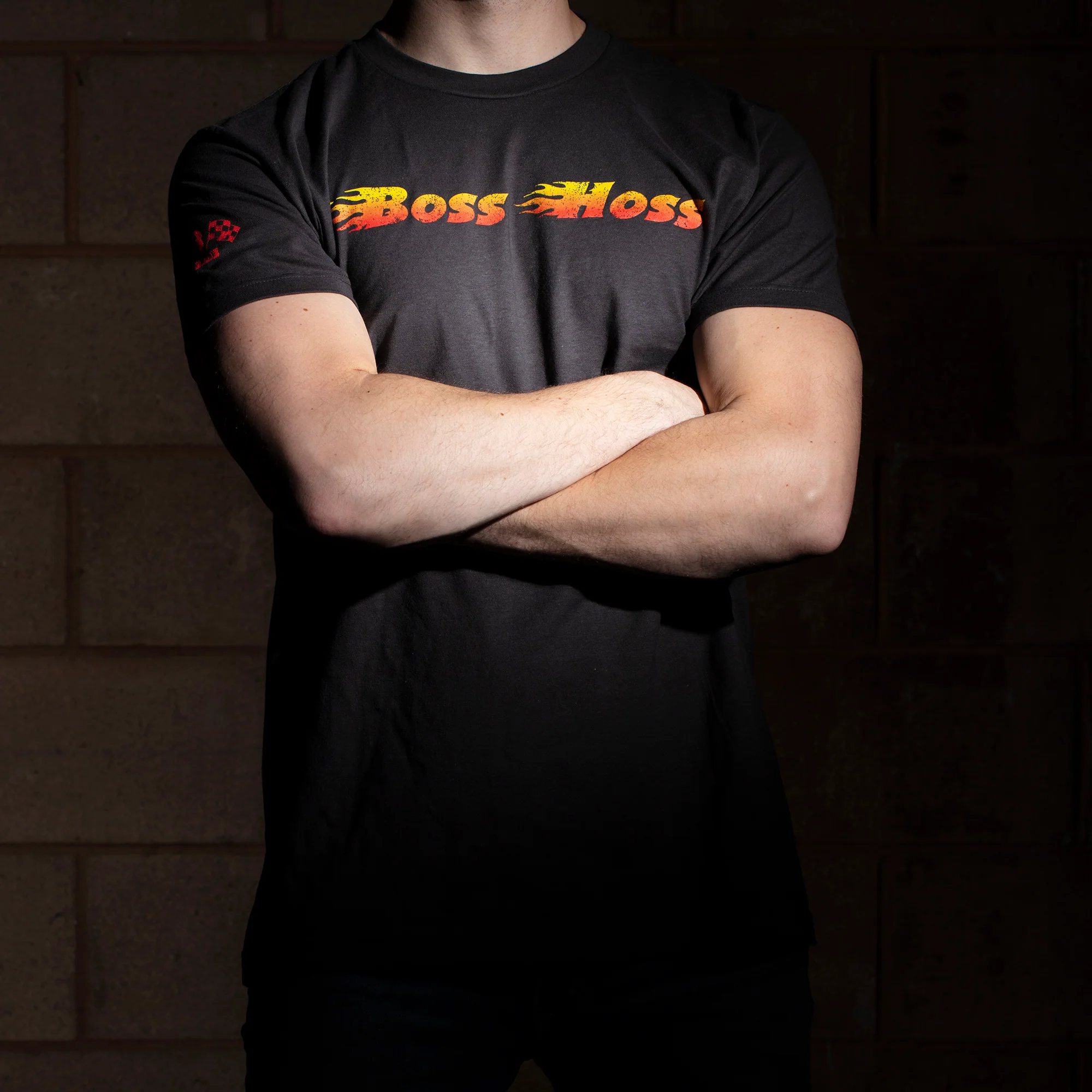 Gray Checkered Flag Flaming Finish Tee Shirt - Image 5