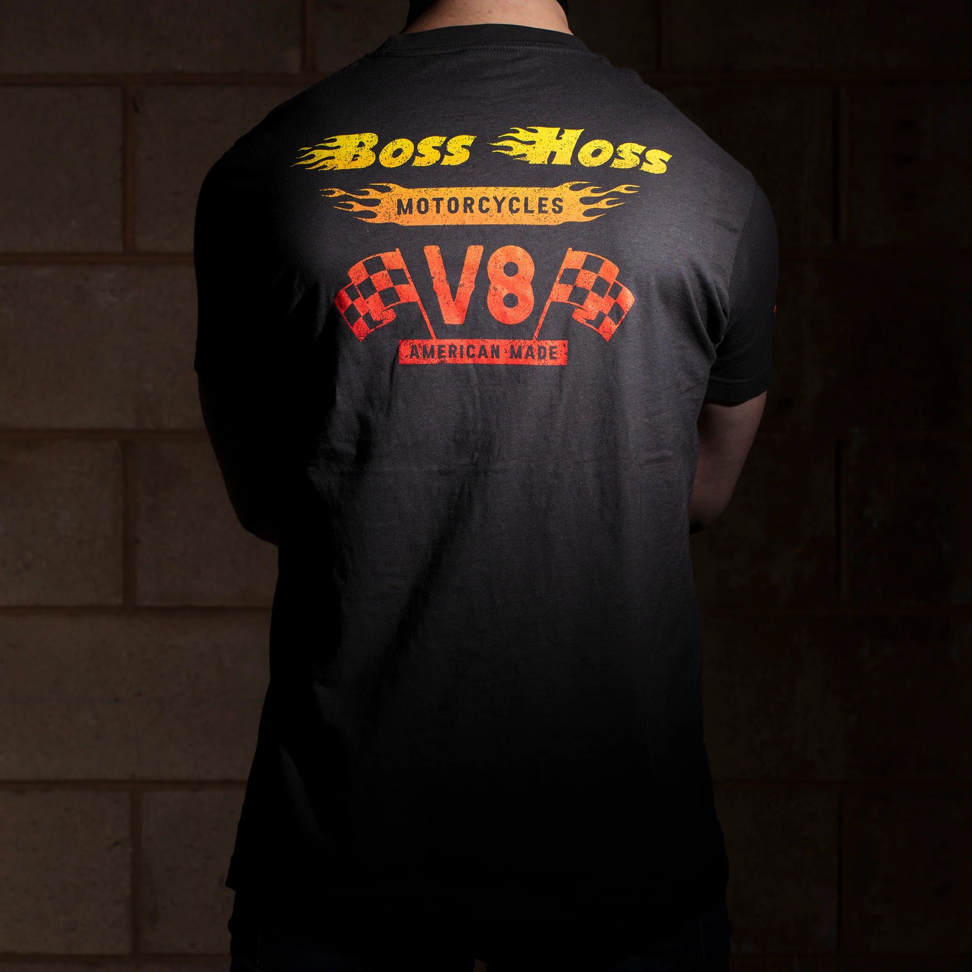 Gray Checkered Flag Flaming Finish Tee Shirt - Image 6