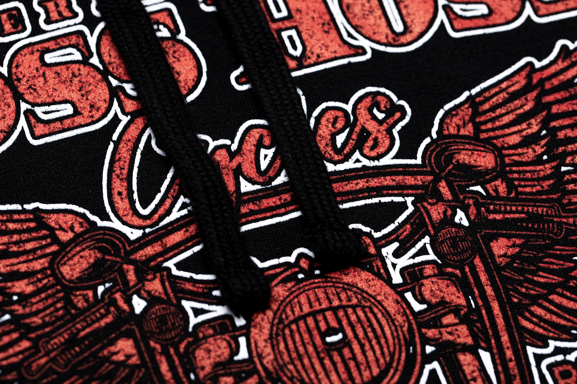 Live to Ride Red Print Fleece Hoodie - Image 4