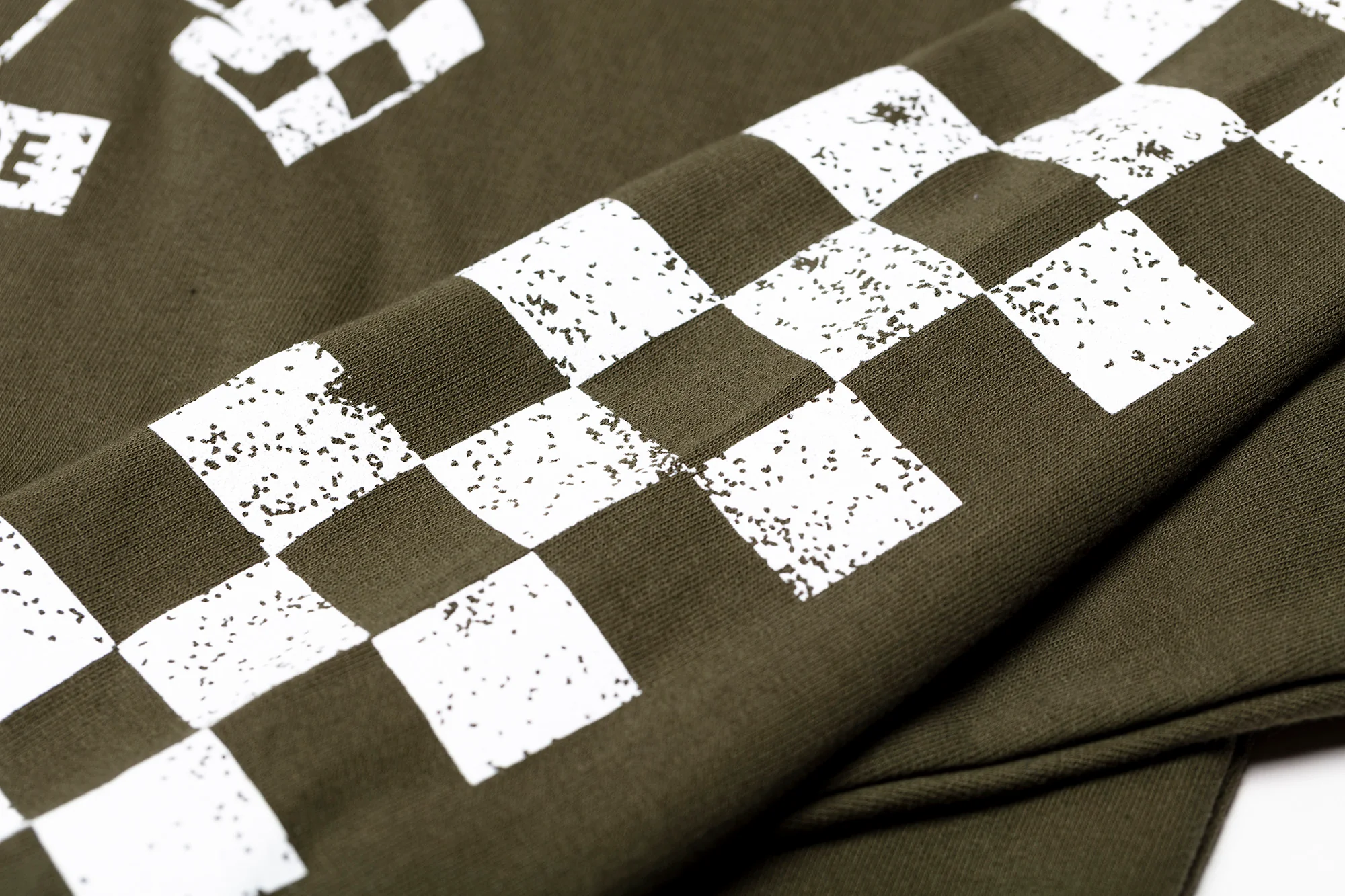 Olive Green Checkered Flag Flaming Finish Pullover Sweatshirt Hoodie - Image 4